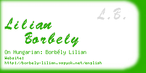 lilian borbely business card