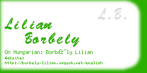 lilian borbely business card